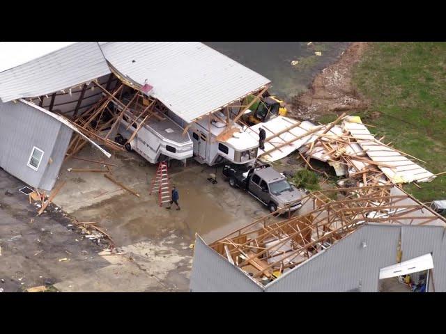 AERIALS | Barn in Bullitt County destroyed by tornado