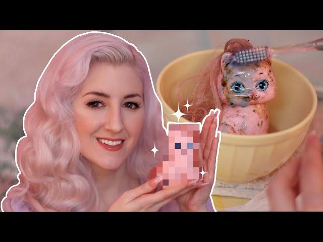 ASMR toy spa   Restoring a Vintage Little Pretty Toy