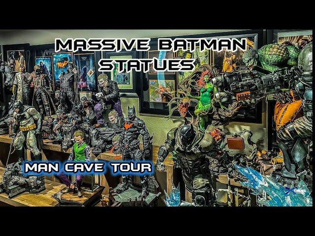 GIANT DC COMICS STATUES and AUTOGRAPHED Movie Memorabilia!  Man Cave Room Tour!