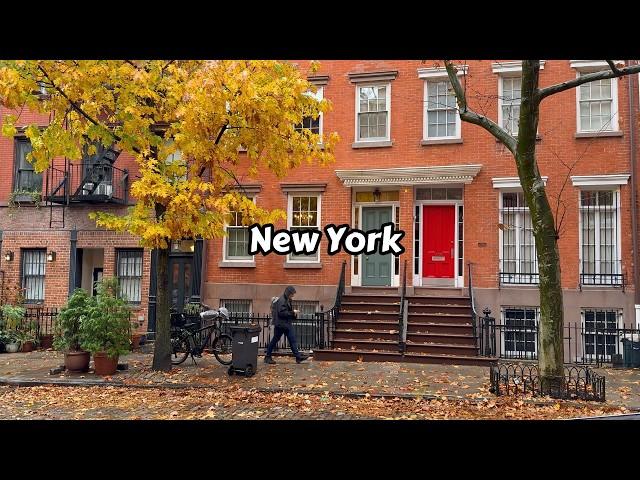 Relaxing Rain Walk 4k Greenwich Village NYC Umbrella Rain Sounds