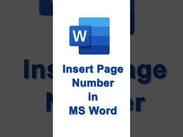 How to Insert Page Number in MS Word? #shorts #msword