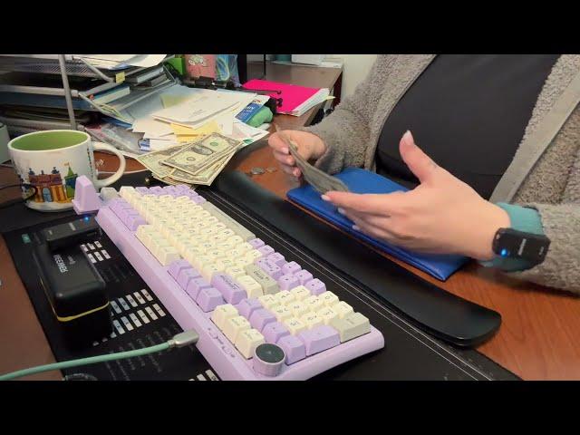 Creamy Keyboard & Work ASMR | Accounting ambience, Check Entry, Cash Couting, Paper Ripping Sounds!