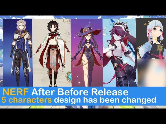 Genshin Impact 5 Characters Changed Design | NERF Mona, Albedo ,Xiao ,Rosaria, Ayaka