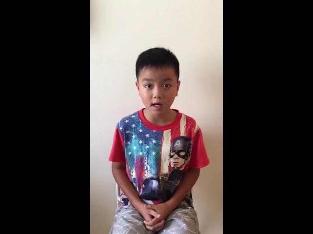 Eldon Tse, 9 years old, video of appreciation