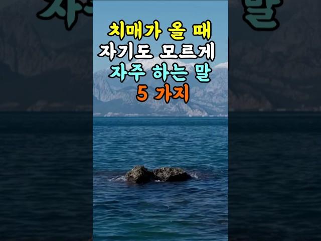 나이 들면서 치매가 올 때 자기도 모르게 자주 하는 말 5 가지 #지혜 #명언  #좋은글 #건강