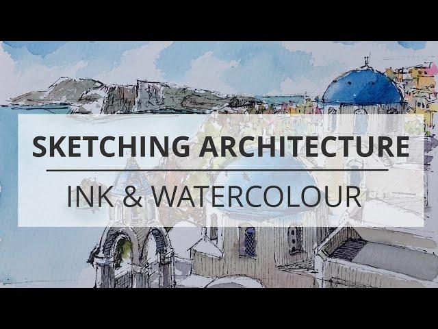 How to Sketch Architecture in Ink & Watercolour - Sketch 4: Santorini