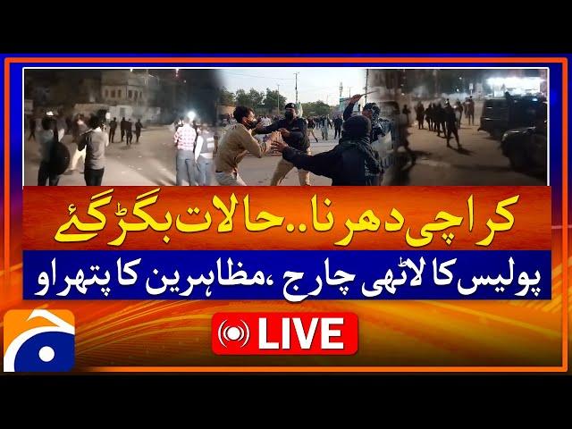  LIVE: Karachi Numaish Chowrangi big Clash - Dharna Updates , Tower Protests in Karachi