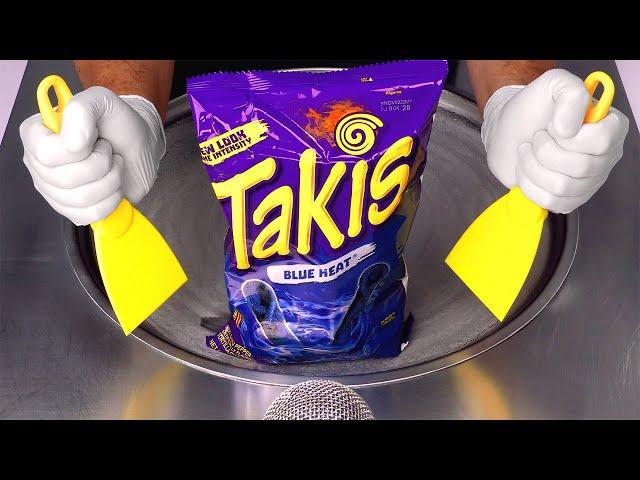 Takis Blue Heat  Ice Cream Rolls | how to make rolled fried Ice Cream out of Takis Tortilla Chips