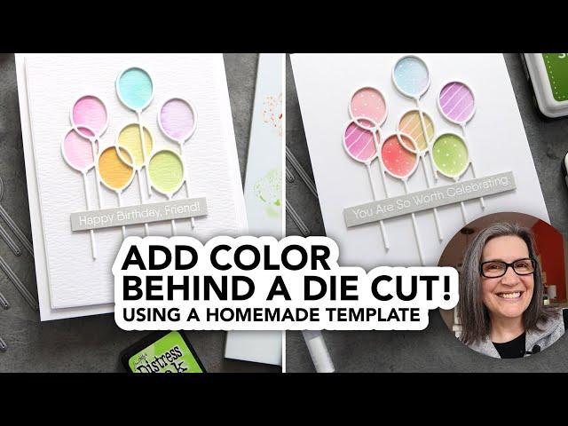 An easy way to add color behind a die cut (use the  negative cut as a stencil!)