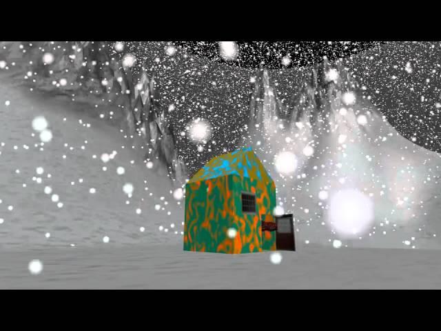 Blender mountain scene (snow test)