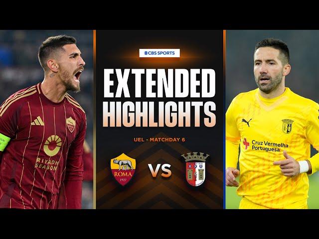 Roma vs. Braga: Extended Highlights | UEL League Phase MD 6 | CBS Sports Golazo