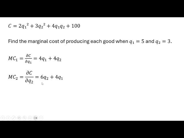 How to Solve for Marginal Cost from a Joint Cost Function