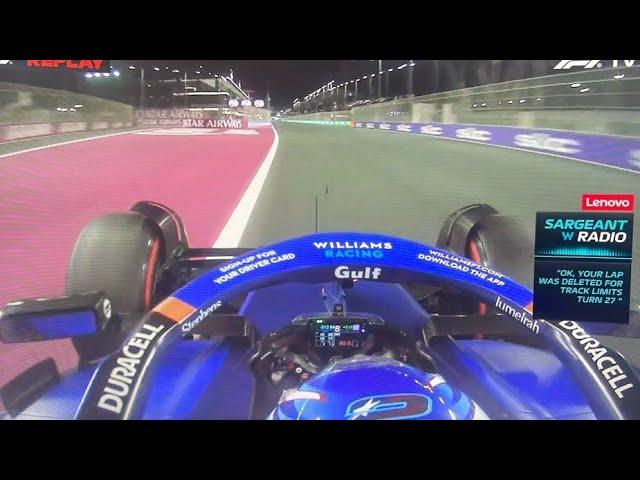 Logan Sargent Track limits at turn 27 in Saudi Arabia #f1 #formula1 #shorts