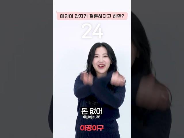 지금 나이에 애인이 결혼하자고 한다면? #나이대별반응