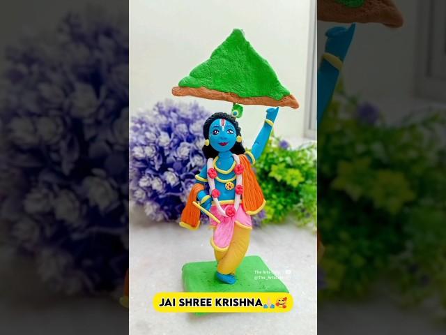 Krishna ji Goverdhan Leela clay Art  || Krishna ji idol making with Clay #shorts