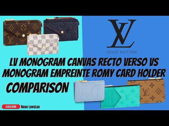 LOUIS VUITTON MONOGRAM RECTO VERSO & MONOGRAM EMPREINTE ROMY CARD HOLDER COMPARISON