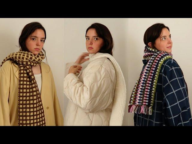 3 quick & easy crochet scarves!!! (with tutorials)