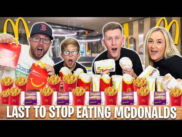 Last to STOP Eating MCDONALDS Wins £100 - Challenge *VS The3Halls*