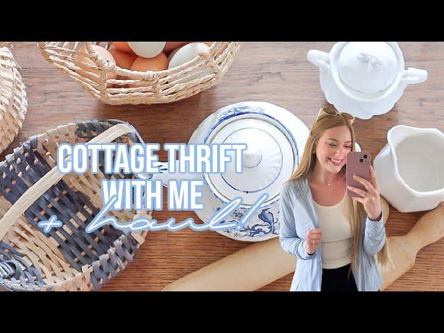 NEW COTTAGE THRIFT WITH ME + HAUL 2024 | THRIFTING FOR COTTAGE HOME DECOR 🩵