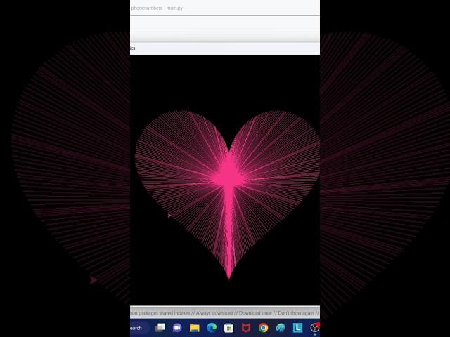 Heart Shape Pattern Turtle Graphics Design using Python  #coding #python #turtle #programming #code