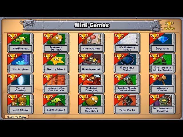 Plants vs Zombies: Mini-Games Mode Completed