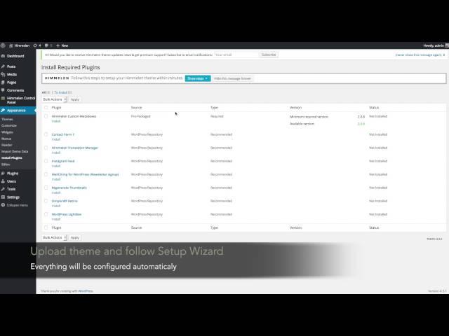 Himmelen  - WordPress Responsive Blog theme installation video guide