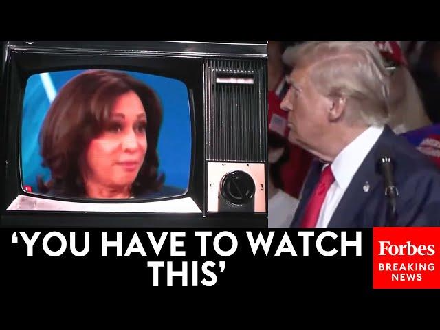 Trump Plays Video Clips At Nevada Campaign Rally To Blasts Kamala Harris On Taxes