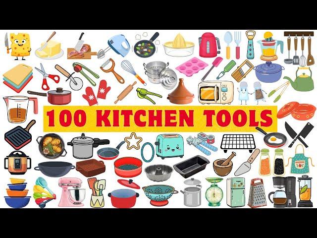 100 Kitchen Essential Tools | 100 Kitchen Tools with Pictures | Kitchen Tools Vocabulary in English