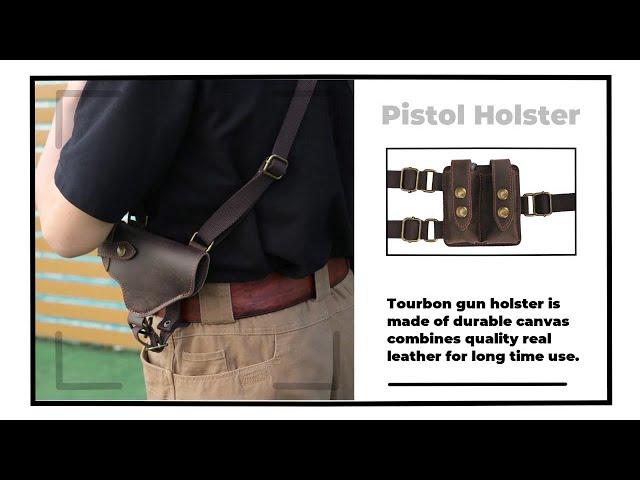 Ready for Action: Tourbon Canvas & Leather Shoulder Holster with Double Magazine Pouch!