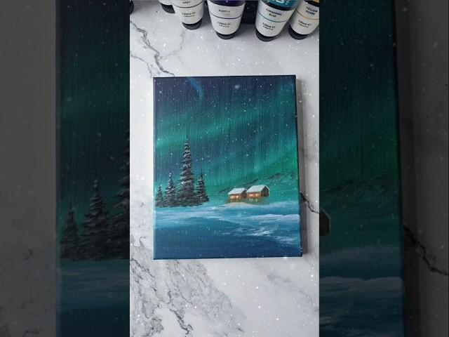 Easy Way to Paint The Northern Lights / Acrylic Painting Ideas for Beginners ️