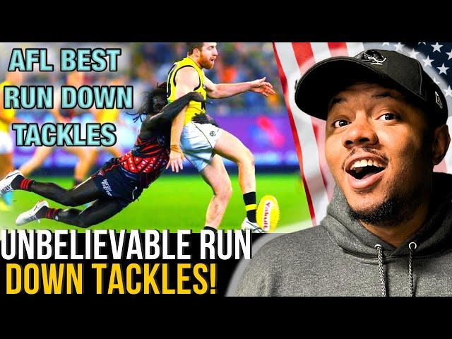 AFL BEST RUN DOWN TACKLES | AFL REACTION