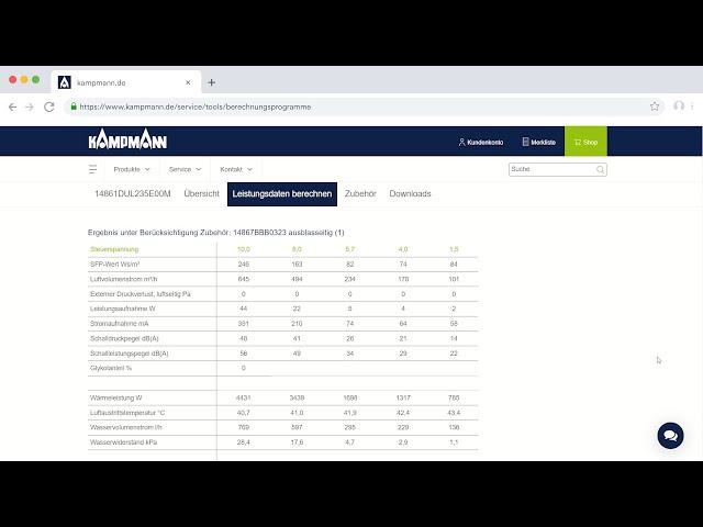 Kampmann Website Tool | Erweiterung der Venkon- und Lufterhitzer-Berechnungsprogramme