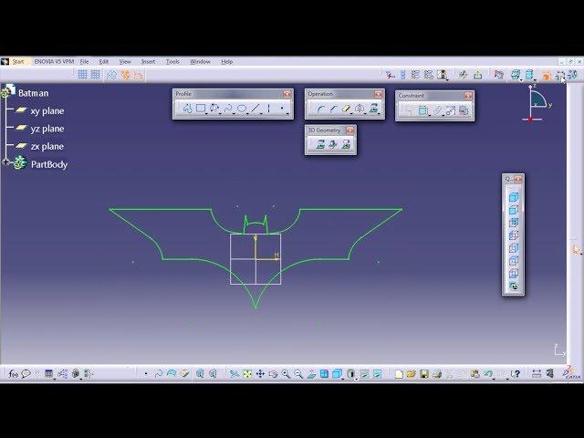 Batman Sketch using CATIA