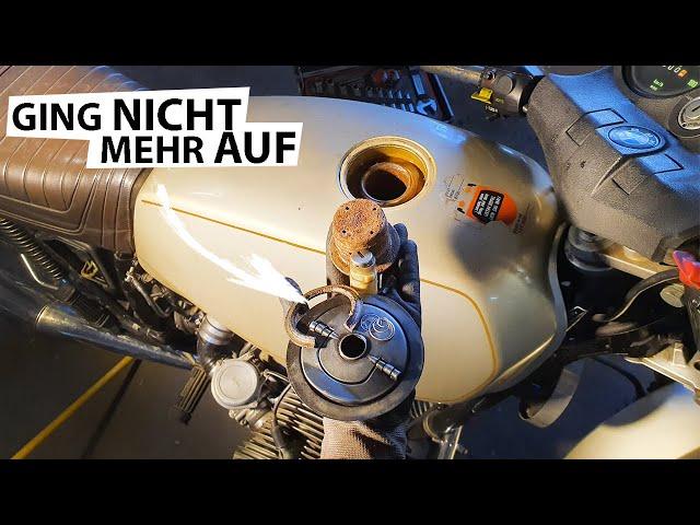 Tankdeckel fest...mehr Rost drin als erwartet? BMW R45 Oldtimer Motorrad Projekt