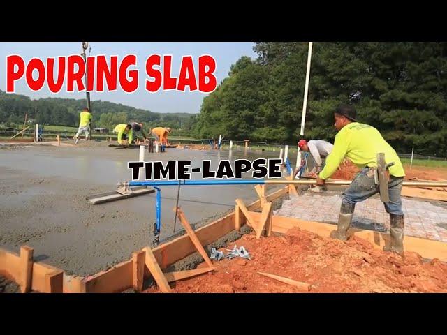 POURING Concrete Slab Foundation TIME-LAPSE