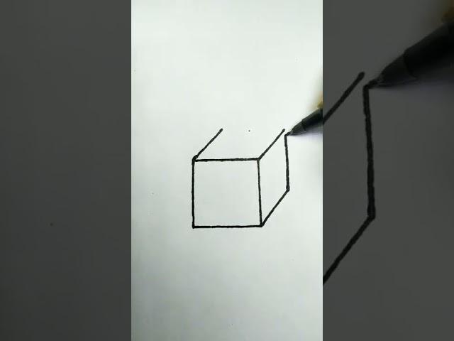 How to draw 3d cube | #shorts