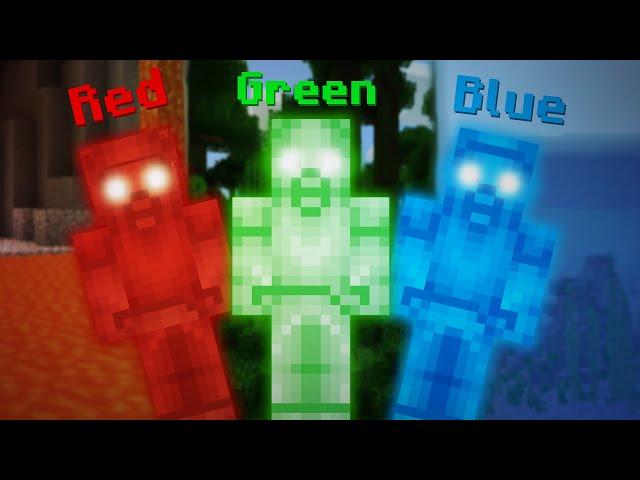 L'histoire du Green, Blue et Red Steve (trois entités qui sont liées)