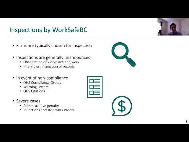 Determining hazard management changes in workplaces following safety inspections by WorkSafeBC