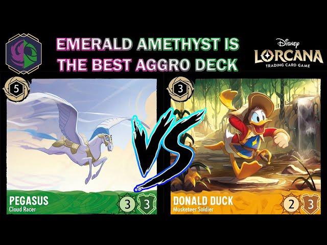 🟢🟣 EMERALD AMETHYST IS A VERY FAST & SIMPLE DECK - Best Aggro Deck - Disney Lorcana Gameplay