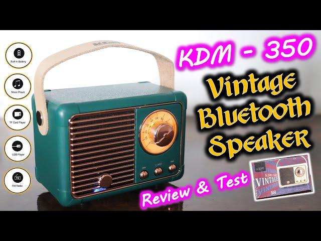 Portable Wireless Speaker | Bluetooth Speaker KDM 350 Vintage Review & Test | USB | Bluetooth Hindi