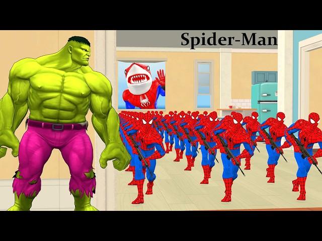 Siêu nhân nhệnSpider Man Love or Jail in Granny House vs Venom vs big Hulk| Rescue Spider Man Funny