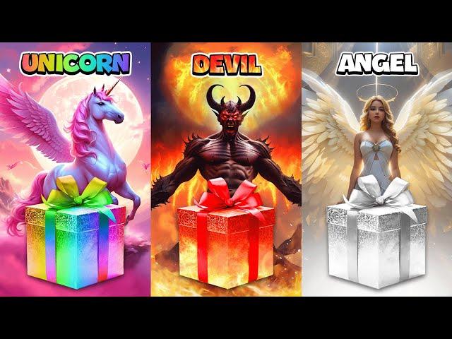 Choose Your Gift!  Unicorn, Devil or Angel  How Lucky Are You?  Quiz Shiba