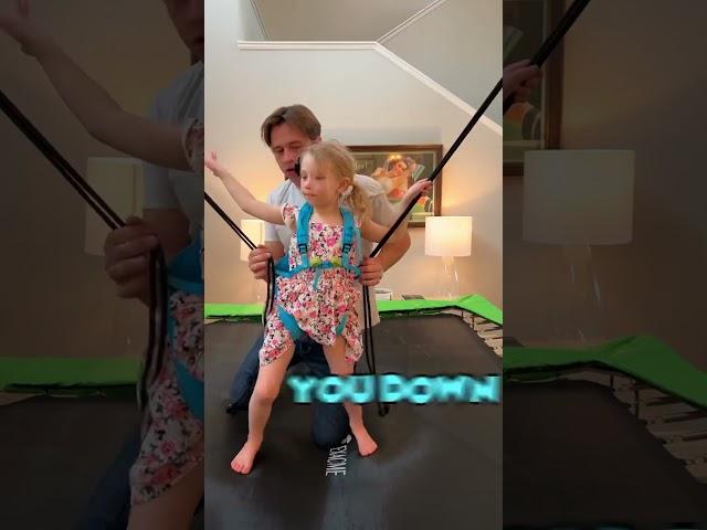 Dad launches daughter with home made bungee! 