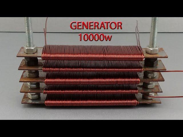 how to make 240v 10000w free electricity generator