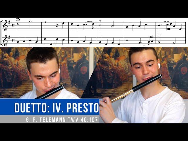 Telemann: Duet for Two Flutes (TWV 40:107) IV. "Presto"
