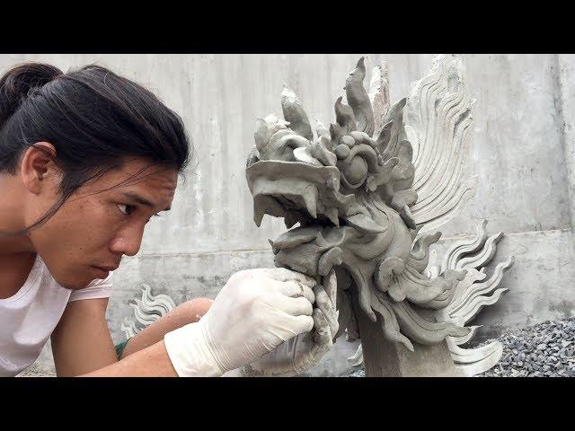 Building a dragon statue with cement - NTD construction