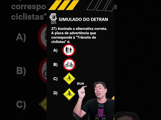 Simulado do DETRAN 2024 - sinalização de trânsito  #autoescola #simuladodetran2024 #cnh