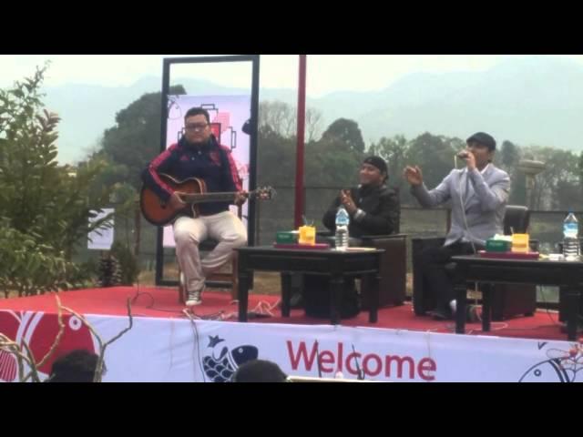 Bibek Shrestha Sings at Nepal Literature Festival-2016, Pokhara