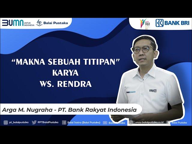 Arga M. Nugraha - PT. Bank Rakyat Indonesia (Persero) Tbk - Lomba Baca Puisi Balai Pustaka 2021