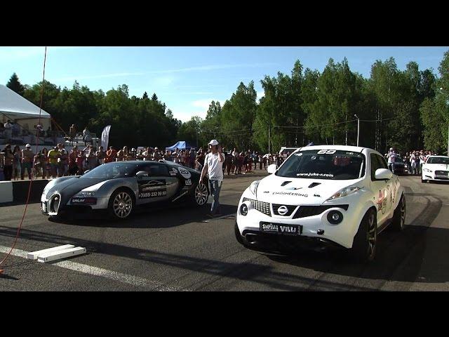 Bugatti Veyron VS Nissan Juke R Russian Drag Race